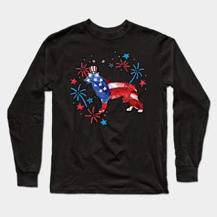 German Shepherd Uncle Sam Hat 4Th Of July Long Sleeve T-Shirt